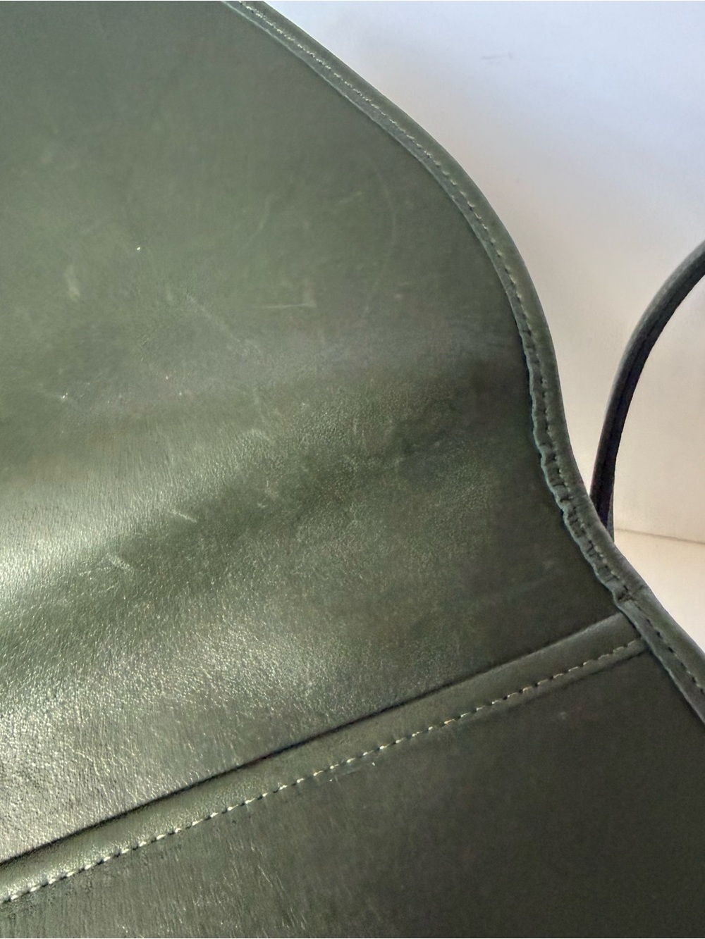 Vintage COACH Lindsay Green Leather Flap Crossbody Bag Purse 1992 AUTHENTICATED - Picture 11 of 16